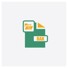 Bak concept 2 colored icon. Isolated orange and green Bak vector symbol design. Can be used for web and mobile UI/UX