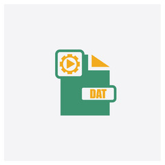 Dat concept 2 colored icon. Isolated orange and green Dat vector symbol design. Can be used for web and mobile UI/UX