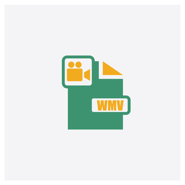 Wmv concept 2 colored icon. Isolated orange and green Wmv vector symbol design. Can be used for web and mobile UI/UX