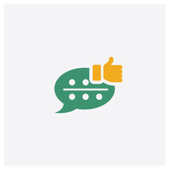 Fototapeta premium Chat concept 2 colored icon. Isolated orange and green Chat vector symbol design. Can be used for web and mobile UI/UX