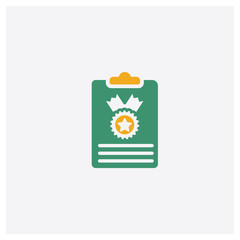 Clipboard concept 2 colored icon. Isolated orange and green Clipboard vector symbol design. Can be used for web and mobile UI/UX