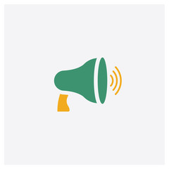 Megaphone concept 2 colored icon. Isolated orange and green Megaphone vector symbol design. Can be used for web and mobile UI/UX