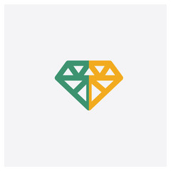 Quality concept 2 colored icon. Isolated orange and green Quality vector symbol design. Can be used for web and mobile UI/UX