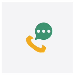 Obraz premium Phone call concept 2 colored icon. Isolated orange and green Phone call vector symbol design. Can be used for web and mobile UI/UX