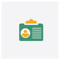 Id card concept 2 colored icon. Isolated orange and green Id card vector symbol design. Can be used for web and mobile UI/UX