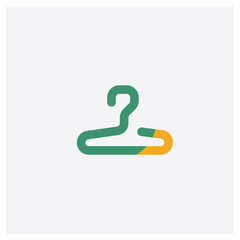 Hanger concept 2 colored icon. Isolated orange and green Hanger vector symbol design. Can be used for web and mobile UI/UX