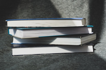 stack of old books