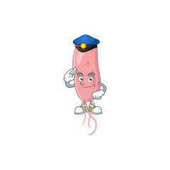 A dedicated Police officer of vibrio cholerae mascot design style