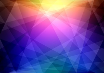 Colorful crystal spectrum geometric background. Fantastic gemstone texture. Blue pink yellow gradient.
