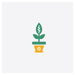 Plant concept 2 colored icon. Isolated orange and green Plant vector symbol design. Can be used for web and mobile UI/UX