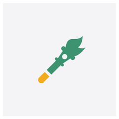 Torch concept 2 colored icon. Isolated orange and green Torch vector symbol design. Can be used for web and mobile UI/UX