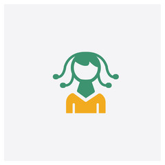 Medusa concept 2 colored icon. Isolated orange and green Medusa vector symbol design. Can be used for web and mobile UI/UX
