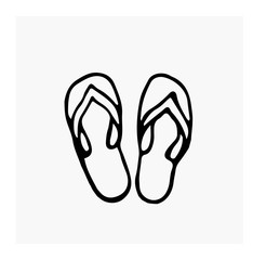 
Beach shoes, flip flops. Accessories for beach holidays. Summer shoes. Vector illustration in doodle style. Isolate on a white background.