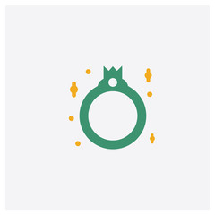 Ring concept 2 colored icon. Isolated orange and green Ring vector symbol design. Can be used for web and mobile UI/UX