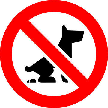 recommend clip art: No Fouling Dog forbidden sign, modern round sticker, vector illustration