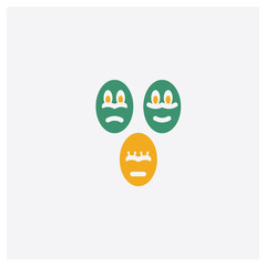   concept 2 colored icon. Isolated orange and green   vector symbol design. Can be used for web and mobile UI/UX