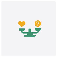   concept 2 colored icon. Isolated orange and green   vector symbol design. Can be used for web and mobile UI/UX