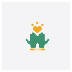   concept 2 colored icon. Isolated orange and green   vector symbol design. Can be used for web and mobile UI/UX