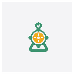   concept 2 colored icon. Isolated orange and green   vector symbol design. Can be used for web and mobile UI/UX