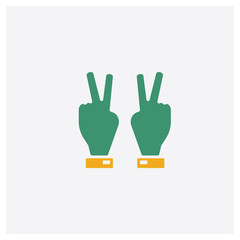   concept 2 colored icon. Isolated orange and green   vector symbol design. Can be used for web and mobile UI/UX