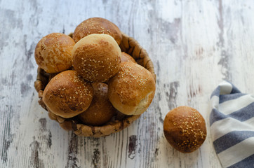 Homemade hamburger buns