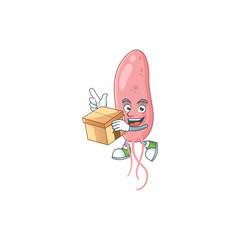 Vibrio cholerae cartoon design style having gift box