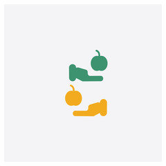 Law concept 2 colored icon. Isolated orange and green Law vector symbol design. Can be used for web and mobile UI/UX