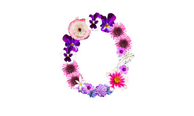 花文字（花のフォント）、アルファベットのO