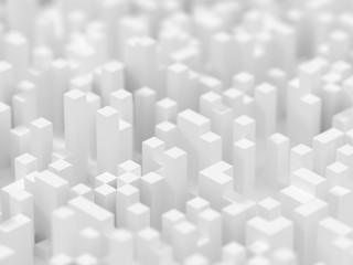 3d abstract architecture background. Modern chaotic cubes rendering