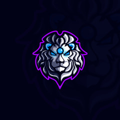 Lion head silver esports logo