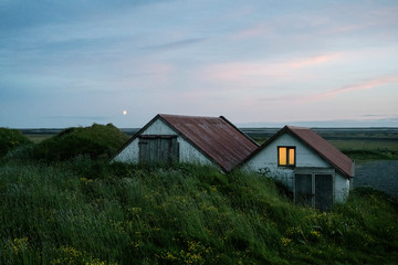 Fototapeta na wymiar Light in Iceland rural house