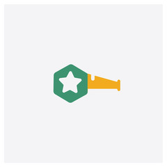 Whistle concept 2 colored icon. Isolated orange and green Whistle vector symbol design. Can be used for web and mobile UI/UX