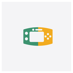 Console concept 2 colored icon. Isolated orange and green Console vector symbol design. Can be used for web and mobile UI/UX