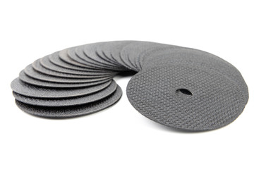 Black Circular Thin cutting disk for industrial Iron , metal , Steel work isolate on white background.