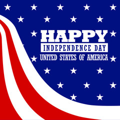 Vector illustration of Independence Day of the United States with national flag background good for greeting card or poster elements
