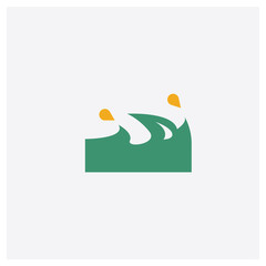 Water concept 2 colored icon. Isolated orange and green Water vector symbol design. Can be used for web and mobile UI/UX
