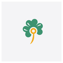 Shamrock concept 2 colored icon. Isolated orange and green Shamrock vector symbol design. Can be used for web and mobile UI/UX
