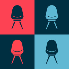 Pop art Office chair icon isolated on color background. Vector Illustration