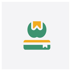 Bookmark concept 2 colored icon. Isolated orange and green Bookmark vector symbol design. Can be used for web and mobile UI/UX