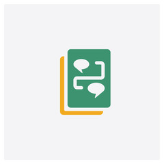 Communication concept 2 colored icon. Isolated orange and green Communication vector symbol design. Can be used for web and mobile UI/UX