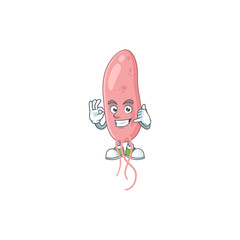 Vibrio cholerae mascot cartoon design make a call gesture