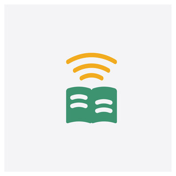 Online Learning Concept 2 Colored Icon. Isolated Orange And Green Online Learning Vector Symbol Design. Can Be Used For Web And Mobile UI/UX