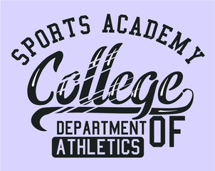 College All star print and embroidery graphic design vector art