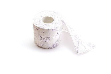 Tissue paper isolated. White soft Toilet paper roll for bathroom. Storing tissue toilet paper during Coronavirus outbreak or Covid-19.