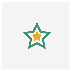 Star concept 2 colored icon. Isolated orange and green Star vector symbol design. Can be used for web and mobile UI/UX