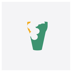 Beer concept 2 colored icon. Isolated orange and green Beer vector symbol design. Can be used for web and mobile UI/UX