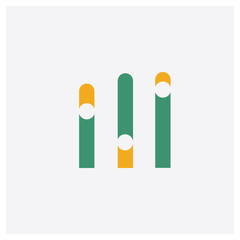 Equalizer concept 2 colored icon. Isolated orange and green Equalizer vector symbol design. Can be used for web and mobile UI/UX