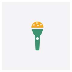 Microphone concept 2 colored icon. Isolated orange and green Microphone vector symbol design. Can be used for web and mobile UI/UX