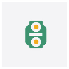 Speakers concept 2 colored icon. Isolated orange and green Speakers vector symbol design. Can be used for web and mobile UI/UX