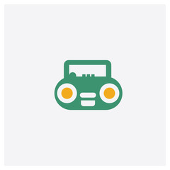 Radio concept 2 colored icon. Isolated orange and green Radio vector symbol design. Can be used for web and mobile UI/UX